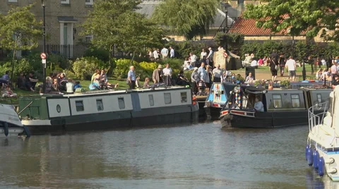 Boats on the Great Ouse river at Ely Stock Footage 46689508