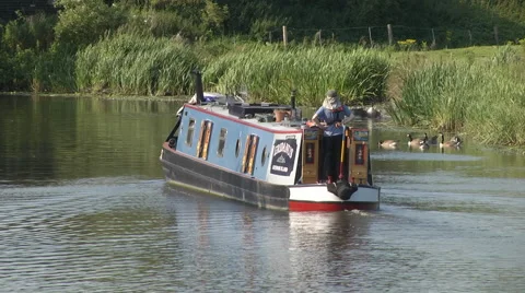 Boats on the Great Ouse river at Ely Stock Footage 46690496