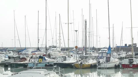 Boats in the habor Stock Footage 25498603