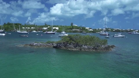 Boats in Harbor Bermuda Stock Footage 82049698