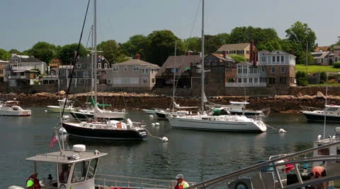Boats in the Harbor Stock Footage 25787801
