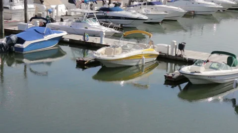 Boats in a harbor Stock Footage 28029528