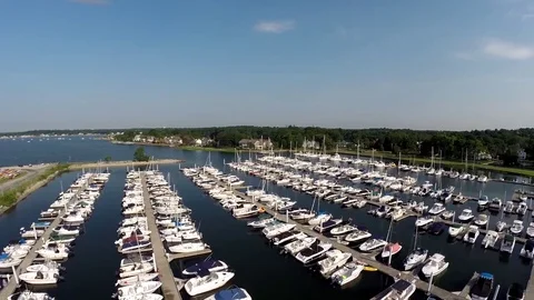 Boats in harbor Video stock 102179446