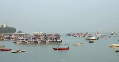 Boats on the harbor Stock Footage 132418685