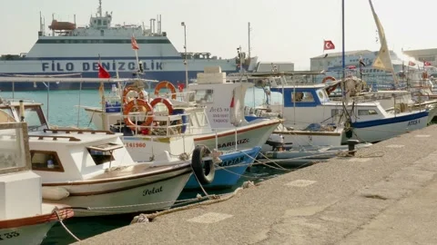 Boats on Harbor 库存影片 153294669