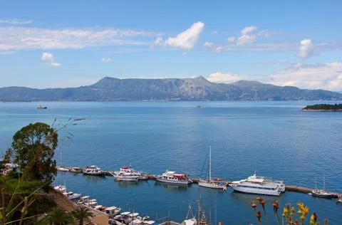Boats at harbor Foto stock