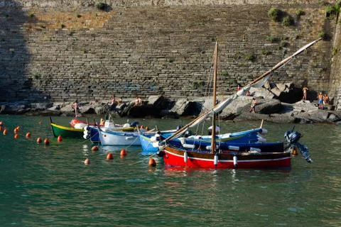Boats on harbor Stock Photos