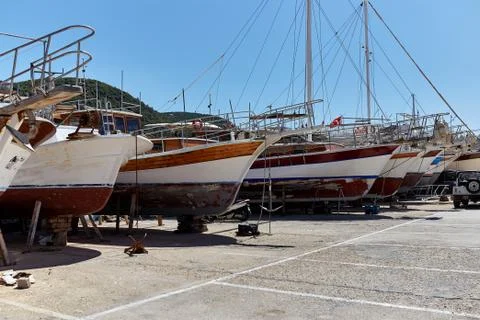 Boats in the harbor Stock Photos