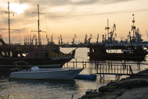 Boats in the harbor Stock Photos