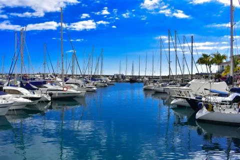 BOATS IN THE HARBOR Stock Photos