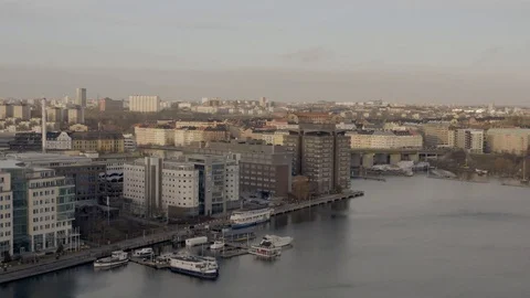 Boats in a harbor winter time 스톡 동영상 71124063