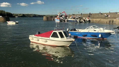 Boats in Harbour at evening Stock Footage 156605151