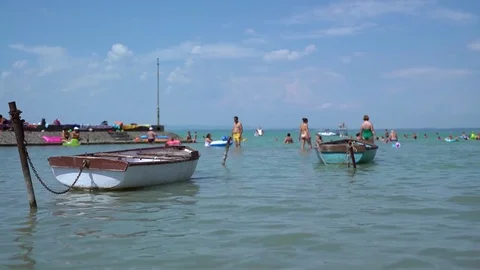 Boats in the harbour Stock Footage 78163496
