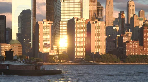 Boats in the Hudson Stock Footage 32112466
