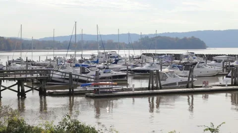 Boats on the Hudson Stock Footage 40028011