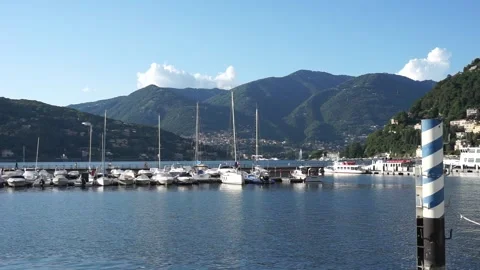 Boats on the lake Como Stock Footage 138275651