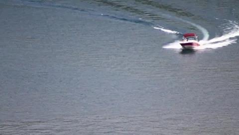 Boats on lake Stock Footage 7734816