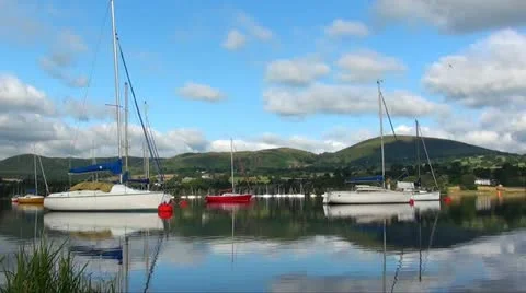BOATS ON LAKE Stock Footage 11813339
