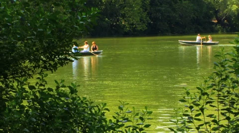 Boats in the Lake Stock Footage 40714021