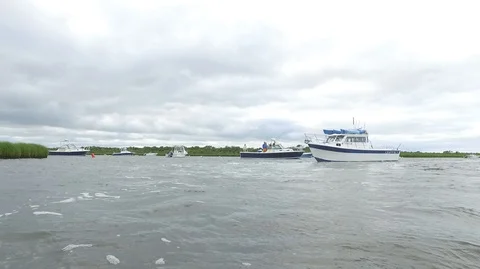 Boats In Lake Video stock 104841722