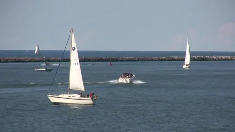Boats on a lake Stock Footage 159908766