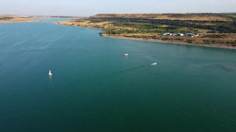 Boats in the lake Stock Footage 239318574