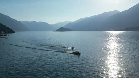 Boats in Lake Stock Footage 258961006