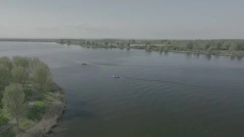 Boats on lake Stock Footage 264780213
