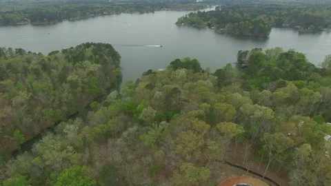 Boats on Lake Spring Stock Footage 115650202