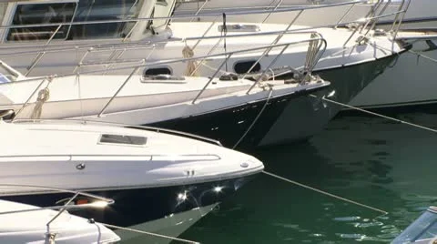 Boats in the line Stock Footage 8853173