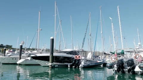 Boats in Marina de Albufeira Stock Footage 168564113