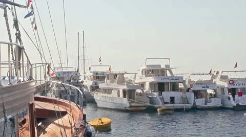 Boats in the marina Stock Footage 10586931