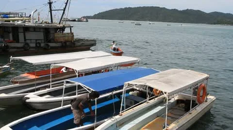 Boats at marina Stock Footage 18189231
