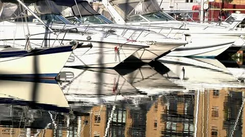 Boats in marina Stock Footage 22664683