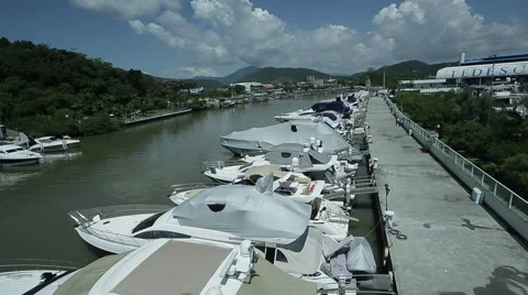 Boats in the marina Stock Footage 41691247
