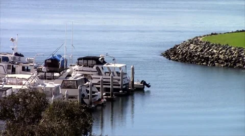 Boats in a marina in motion Stock Footage 47073289