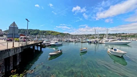Boats in the marina on the River Dart, Devon Stock-Footage 280282574