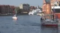 Boats in medieval port in Gdansk, Poland HD Footage