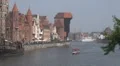 Boats in medieval port in Gdansk, Poland HD Footage