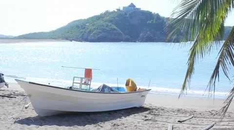 Boats on mexico beach Stock Footage 11629465