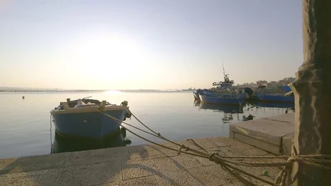 Boats moored in the dock Stock Footage 71645513