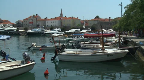 Boats Moored Stock Footage 31968337