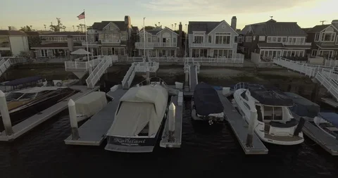 Boats moored in the harbor Stock Footage 105429367