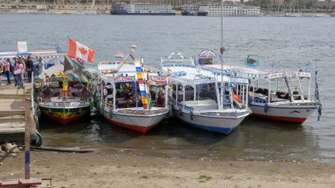 Boats Moored at the Harbor Stock Footage 128267238