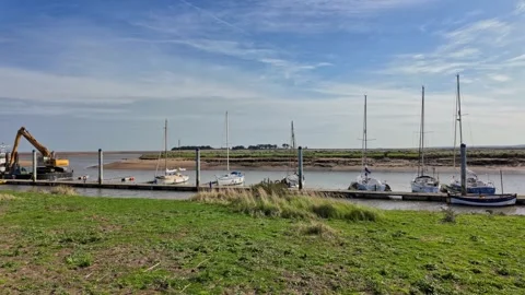 Boats moored to the jetty Video stock 270434105