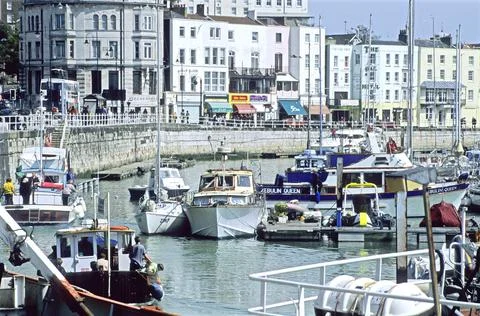 Boats moored in Ramsgate Harbour Stock Photos