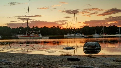 Boats mooring Stock Footage 87806616