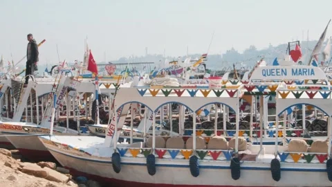 Boats on Nile river 库存影片 270574027