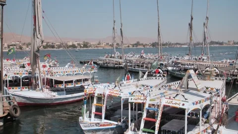 Boats on Nile river Stock Footage 270574636