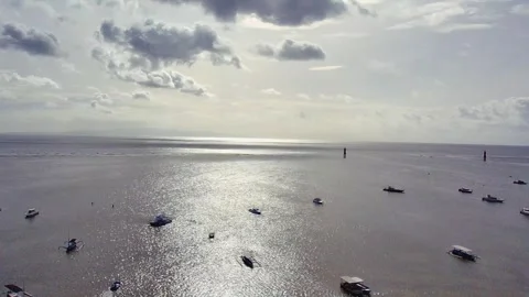 Boats in the ocean Stock Footage 268256683